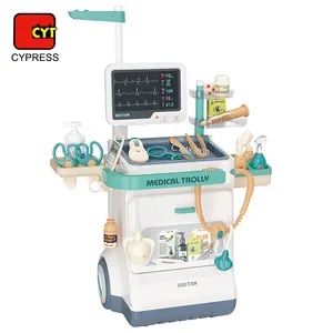 Kids Role Play Toys Doctor Play Set Treatment Table X-Ray Screen Electrocardiogram Combination Kit With Light Sound Medical Game