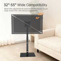 Soporte de TV LED para Piso Personalizado Khcoohoo, de 32-55 Pulgadas, Rotación de 90 Grados, Inclinación de 25 Grados, Base de Vidrio y Acero, con Certificación CE y Gestión de Cables