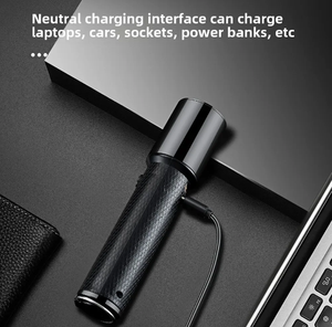 Lampe de poche extérieure briquet lampe de poche à lumière forte à trois vitesses Double arc briquet batterie externe multifonctionnelle voyage Portable - Product Image 4