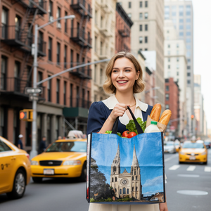 Fabricant de sacs de courses personnalisés avec logo, sacs de courses réutilisables en polypropylène tissé imperméable pour les supermarchés français Intermarché - Product Image 2