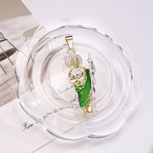 Collana con Ciondolo CM Jewelry Fashion Placcata Oro 14K, San Giuda Taddeo, per Uomo e Donna - Product Image 2