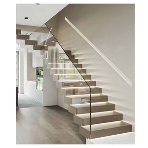 Escalera Flotante Interior Personalizada, Moderna y Elegante, con Viga <span class=keywords><strong>de</strong></span> Acero Reforzado, <span class=keywords><strong>para</strong></span> Espacios <span class=keywords><strong>de</strong></span> Vivienda en Dúplex - Product Image 5