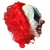 Nouvelles fournitures de vacances d'Halloween transfrontalières Couvre-chef de masque en latex de clown drôle aux cheveux rouges et aux yeux bleus