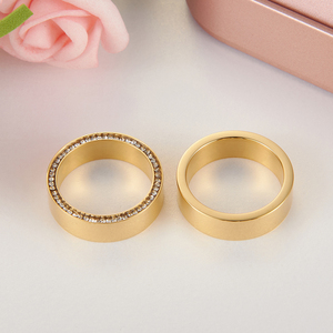 Gioielli di moda in zirconia in acciaio inox pieno di oro anello di zircone donna anello online negozio - Product Image 5