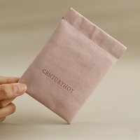 Pochette à bijoux en microfibre personnalisée avec logo, recyclable, en velours de luxe, avec rabat, pour petits colliers, boucles d'oreilles, bagues - Or