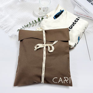 Custom Logo stampato in tela di cotone organico cuscino bambino abbigliamento sacchetto di imballaggio con busta cravatta sacchetto di polvere - Product Image 5