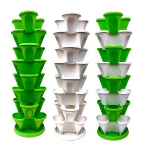 Pot de fleur en PP pour légumes, herbes et plantes succulentes, pot de fleurs en plastique vertical empilable pour la maison et le jardin multicouche - Product Image 1