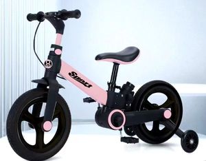 Siège réglable 12-18 pouces enfant vélo fourche en acier plastique multicolore ordinaire pédale vélo pour fille garçon roues d'entraînement - Product Image 4