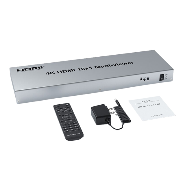 High-Definition 4K for 16x1 Multi-Viewer Video Splitter Converter 16in 1out Metal Multi-View Switch