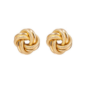 MECYLIFE High Quality Mini Triple <strong>Knot</strong> <strong>Earrings</strong> 18K Gold Plated Brass Fashion Jewelry <strong>Earrings</strong> Love <strong>Knot</strong> Stud <strong>Earrings</strong> - Product Image 1