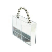 Boîte élégante en acrylique avec poignée, design rectangulaire, finition miroir de luxe, pour emballage cadeau