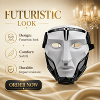 Masque de fête mécanique cyborg en plastique intégral, écologique, durable et non toxique pour Halloween, le Poisson d'avril et la remise des diplômes