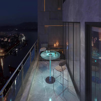 Ensemble de bar lumineux LED en plastique moderne - Combinaison table basse et chaise de bar lumineuses, résistant à l'eau, écologique pour entrepôt