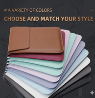 Housse pour ordinateur portable multifonctionnelle portable en cuir PU de 15,6 pouces, style enveloppe pliable, sac pour tablette iPad, housse pour Macbook