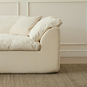 Sofá Seccional de Tres Plazas, Estilo Lounge, Color Blanco Hueso, Espuma de Alta Densidad, Compresión al Vacío, Forma Cuadrada, Tipo Nube, Tapizado en Tela, para Villa - Product Image 4