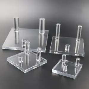 Wholesales Acrylic Display Stand Clear Three Peg Display Easel Stands For Rock Mineral Crystal small Collectibles