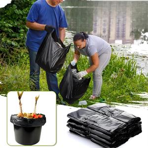 ถุงพลาสติกใส่เสื้อยืดแบบมีหูหิ้ว ยี่ห้อ Huamaohengchun  ถุงพลาสติกใส่ของชำแบบธรรมดา หนาและทนทาน (20" x 12", สีดำ) - Product Image 6