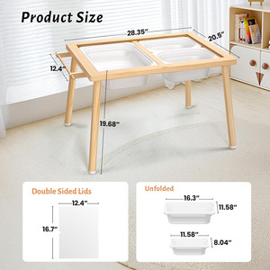 Ensembles de meubles en bois pour enfants d'âge préscolaire, table d'activités sensorielles éducatives, table à sable et à eau pour enfants - Product Image 4