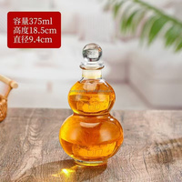 Bouteille en verre transparente vide en forme de gourde de 250 ml, 375 ml, 500 ml pour jus, eau, boissons froides, avec bouchon en T