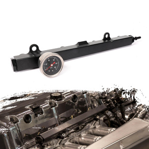 รางน้ำมันเชื้อเพลิงแบบ K-series พร้อมเกจวัด สำหรับ Civic Acura K20 K24 ทำจากอลูมิเนียมอัลลอยด์ รองรับการไหลของน้ำมันเชื้อเพลิงสูง - Product Image 1
