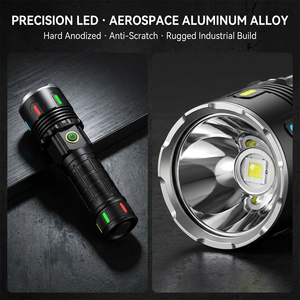 Lampe torche tactique à affichage numérique laser blanc haute luminosité 7070, zoomable, pour la chasse, la patrouille, le camping, lampe torche LED rechargeable - Product Image 4