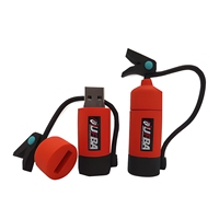 Clé USB promotionnelle personnalisée en silicone de haute qualité, design dessin animé, 8 Go, 16 Go, 32 Go, en forme d'extincteur