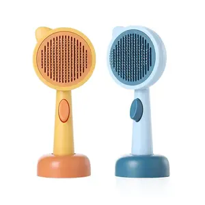 Nouvel outil de toilettage pour animaux de compagnie en un clic outil de perte de cheveux auto-nettoyant Slicker peigne pour animaux de compagnie brosse pour chat