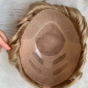 ท็อปเปอร์ผมผู้ชายแบบติดกาว ทอผมด้วยมือทั้งชิ้น สไตล์ยุโรปและอเมริกา สำหรับวัยกลางคนและผู้สูงอายุ  รับสั่งทำโลโก้ - Product Image 1