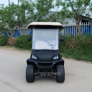 Carrito de golf negro mate de 4 plazas con ruedas de aleación plateadas, parabrisas plegable, para transporte diario en ranchos, villas y turismo. - Product Image 6