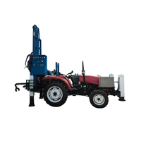 Machine de forage de puits d'eau montée sur tracteur, profondeur 200 m, diamètre de forage 100-325 mm, machine de forage hydraulique de puits d'eau