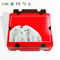 Boîte de présentation pliable personnalisée en carton ondulé pour fruits, avec poignée découpée, imprimée, en papier recyclé, pour l'emballage de légumes et produits frais en détail