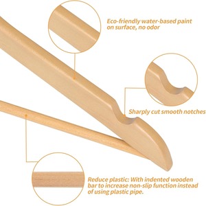 Wood Hangers with Shoulder Grooves Premium Wooden Hangers Slim <b>Coat</b> Hanger Suit Hangers with 360 Degree Rotatable <b>Hook</b> - Product Image 4