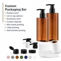 Bouteille en plastique PET écologique de 300 ml et 500 ml, couleur ambre, pour lotion corporelle, shampoing, soin de la peau, sérum, crème pour le visage, crème pour les yeux, utilisation pour les perruques