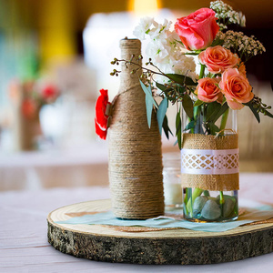 Fetta di legno decorativa all'ingrosso su ordinazione della decorazione del tavolo del chip di legno della decorazione del ceppo della decorazione di nozze - Product Image 3