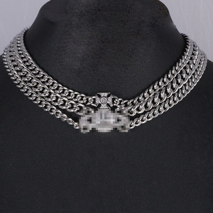 Collar Gargantilla de Tres Capas con Textura Gruesa, Estilo Punk, con Perlas de Bambú y Piedras Naturales, Joyería Europea Americana - Product Image 2