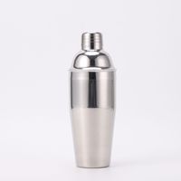 Vente en gros 5 pièces en acier inoxydable cuillère à mélanger Muddler Jigger Cocktail Shaker faisant ensemble avec support en bambou