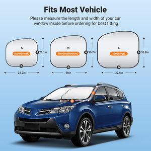 Chất Lượng Cao 2 Mảnh Có Thể Gập Lại Titan Bạc Vải Xe Màu Che Nắng Cho Xe Kính Chắn Gió Khối - Product Image 3