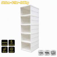 Yunuoxi Boîte à chaussures pliable à 6 niveaux, 34,5 cm de large, 104,5 cm de hauteur, en plastique, empilable, organisateur de rangement, vente en gros pour l'entrée de la maison