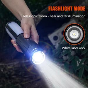 Đa-Chức Năng Cắm Trại Ánh Sáng Di Động Công Suất Cao 30W LED Dài Khoảng Cách Zoomable Cắm Trại Đèn Pin Có Thể Thu Vào Cắm Trại Đèn Lồng - Product Image 4