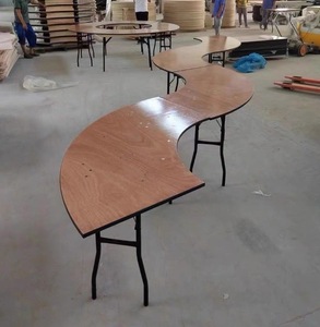 Tavolo Pieghevole da Esterno in Legno <span class=keywords><strong>a</strong></span> <span class=keywords><strong>Mezzaluna</strong></span>/Spirale per Banchetti - Product Image 2