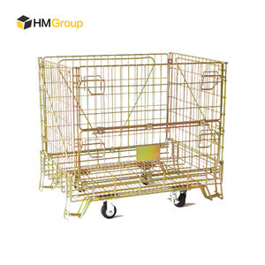 Contenitori in Rete Metallica Saldata Zincata per Magazzino, Durevoli, per Stoccaggio Bottiglie di Vino, con 4 Ruote - Product Image 2