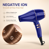 Sèche-cheveux professionnel 2000W haute puissance ionique avec moteur DC, longue durée de vie et faible bruit, sèche-cheveux compact pour salon, hôtel, voyage