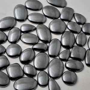 Lot en gros de cabochons en hématite 100 % naturelle à effet optique lumineux pour la fabrication de bijoux - Product Image 5