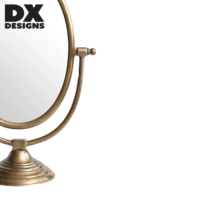 Miroir de table ovale pivotant en laiton antique DX Designs, miroir de maquillage de bureau en métal pour la décoration de la salle de maquillage et de la chambre à coucher