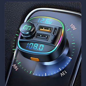 Coloré BT 5.0 <span class=keywords><strong>USB</strong></span> <span class=keywords><strong>chargeur</strong></span> de <span class=keywords><strong>voiture</strong></span> <span class=keywords><strong>Type</strong></span> <span class=keywords><strong>C</strong></span> <span class=keywords><strong>chargeur</strong></span> rapide de <span class=keywords><strong>voiture</strong></span> transmetteur FM lecteur mains libres récepteur Audio adaptateur de musique MP3 - Product Image 5
