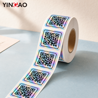 Autocollants d'étanchéité personnalisés avec codes QR et codes-barres, étiquettes adhésives holographiques imperméables en rouleaux pour l'emballage de cosmétiques et d'aliments