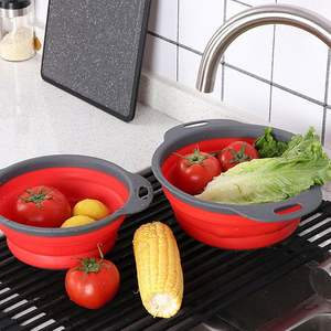 Oferta Especial: Juego de 2 Coladores Plegables Redondos, Escurridor Plegable de Plástico para Cocina, Cesta para Lavar Frutas y Verduras - Product Image 3