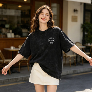 เสื้อยืดวินเทจโอเวอร์ไซส์คุณภาพรับประกัน เสื้อยืดผู้หญิงระบายอากาศสำหรับฤดูร้อน ขายส่ง - Product Image 1