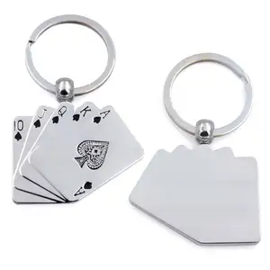 Producer custom creative souvenir metal poker shaped keychain