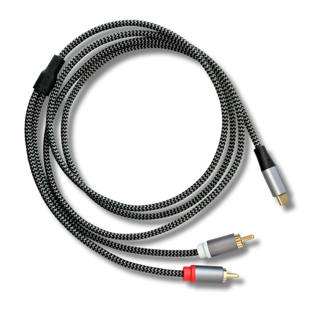 Type USB C to 2 Male RCA Adapter Audio Stereo Cord USB C to 2 Male RCA Audio Stereo Cable 3.3FT